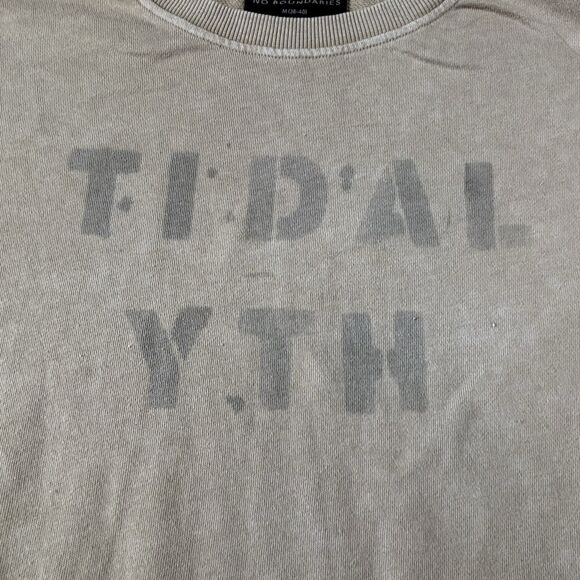 Thrashed Vintage Sweatshirt Sun Faded Beige Distressed Gothic Grunge - Picture 2 of 8